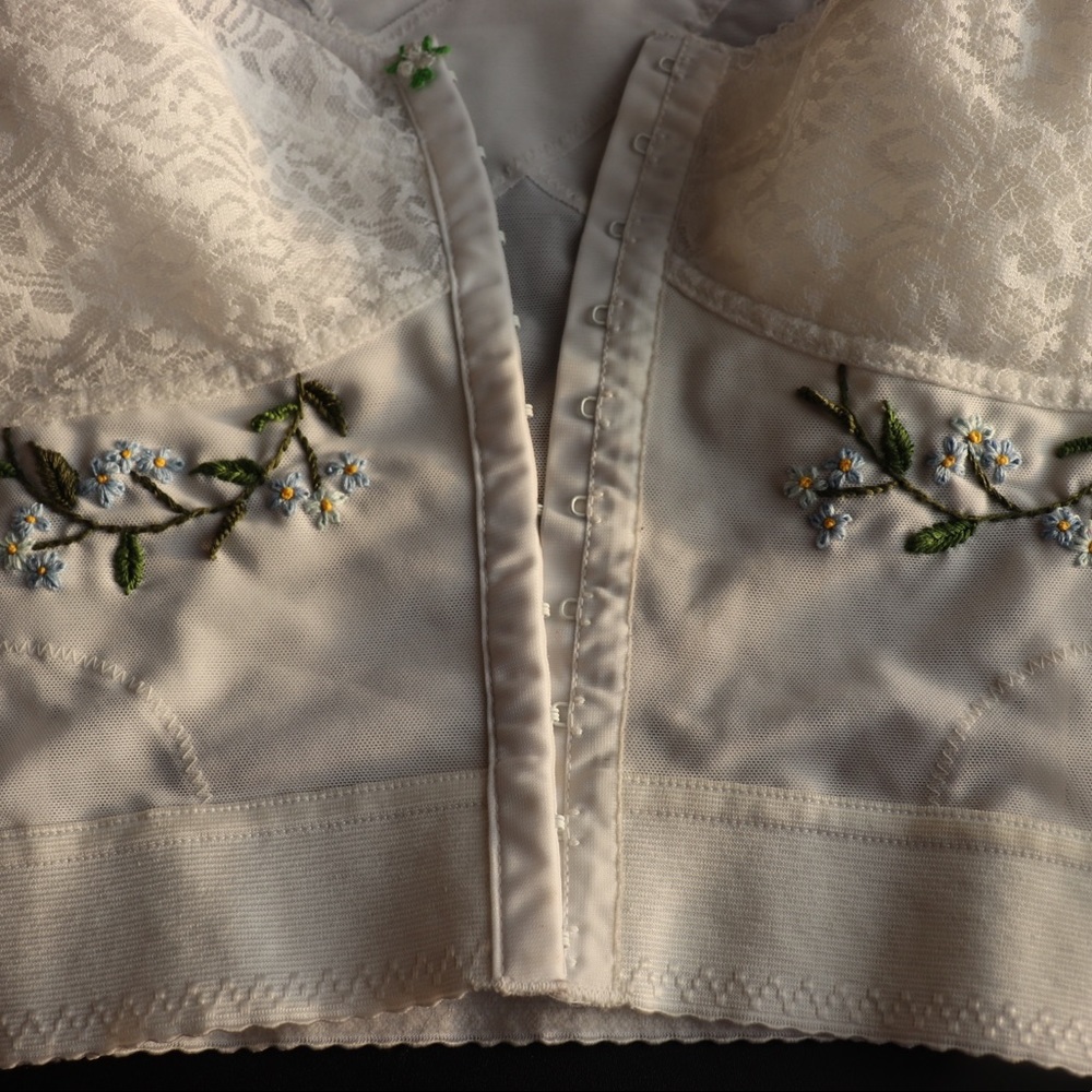 Vintage Lingerie with Hand Embroidery flowers